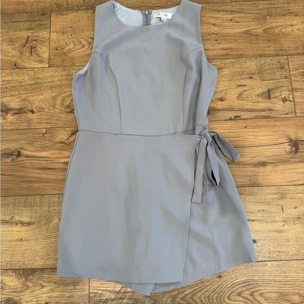 She + Sky Light Blue Sleeveless Romper